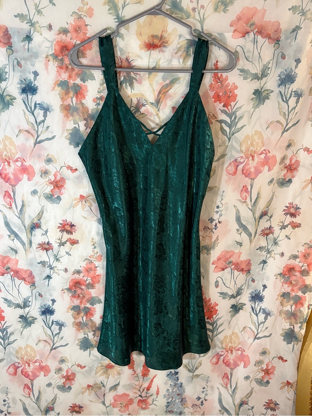 Vintage Emerald Green Lace Slip Dress